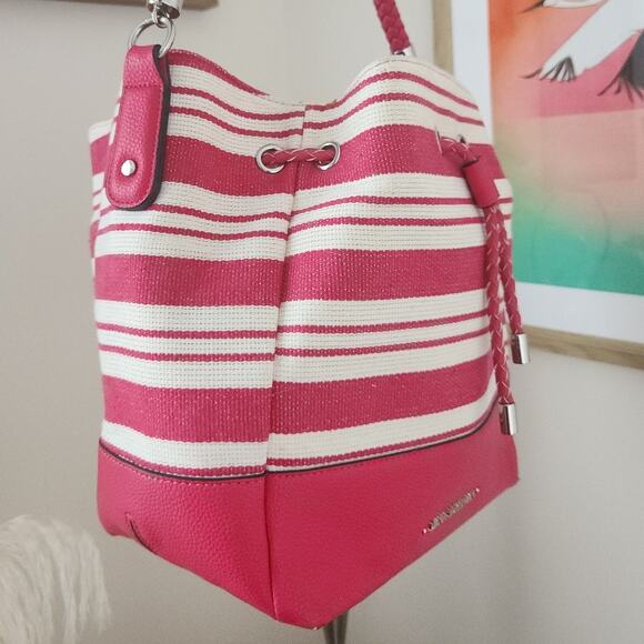 Vintage Dana Buchman Woven Faux Leather Tote Bag - Picture 4 of 11